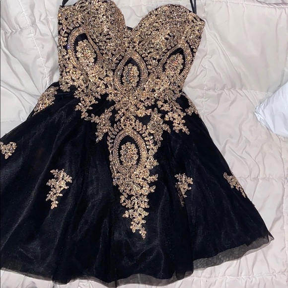 Strapless Black prom/quince dress - Picture 1 of 8